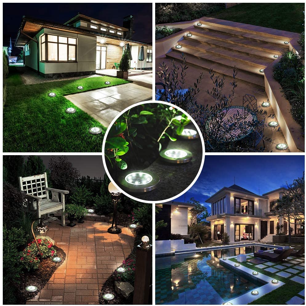 16-Pack Outdoor Waterproof Solar Ground/Pathway Lights 8-LED