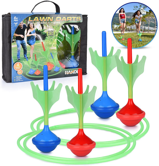 Lawn Darts Game – Glow in The Dark, Outdoor Backyard Toy for Kids & Adults | Fun for The Entire Family | Work On Your Aim & Accuracy While Having A Blast