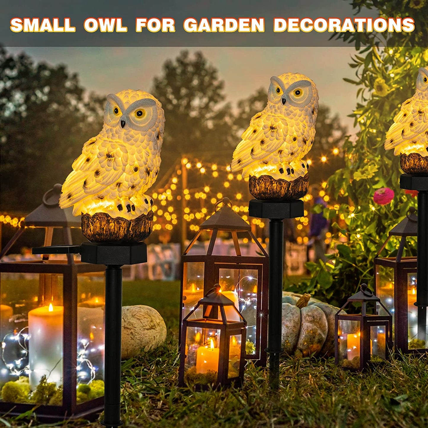 2 Pack Owl Figure Solar LED Lights