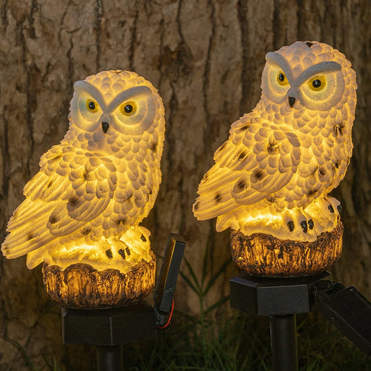 2 Pack Owl Figure Solar LED Lights