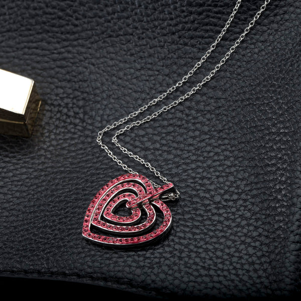 Inspired Swarovski Crystal Pink Heart Necklace