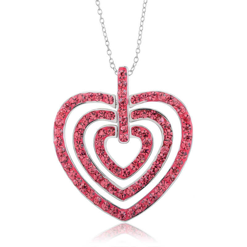 Inspired Swarovski Crystal Pink Heart Necklace