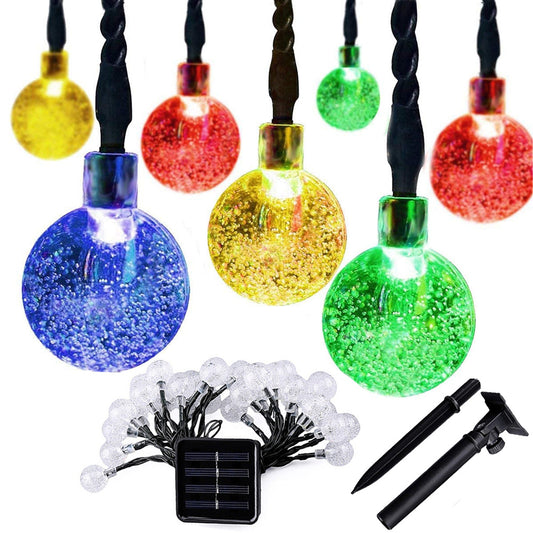 20 LED 16Ft Crystal Ball Solar String Lights