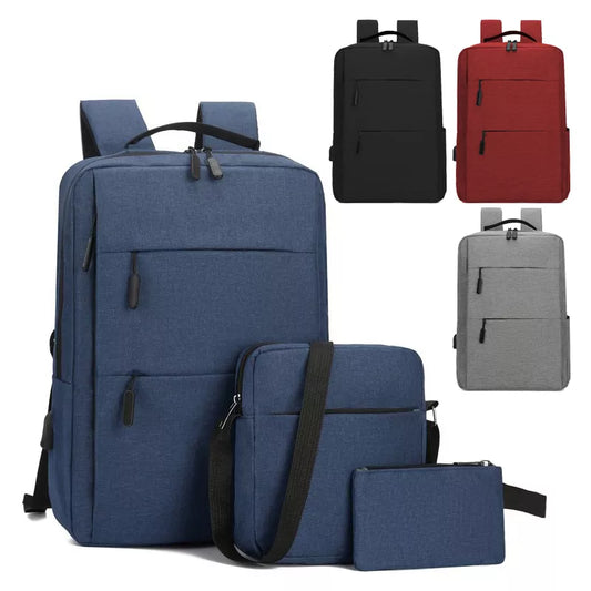 3 Pieces USB Multifunction Large Capacity Business Laptop Bags Set