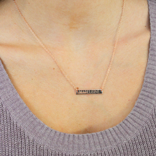 Personalized Bar Necklace - 3 Colors-Free Engraving