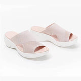 Casual Flying Woven Upper Polyurethane Platform Sandals And Slippers Women