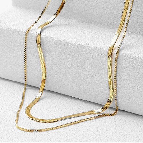 18kt Gold Plated Double Chain Necklace