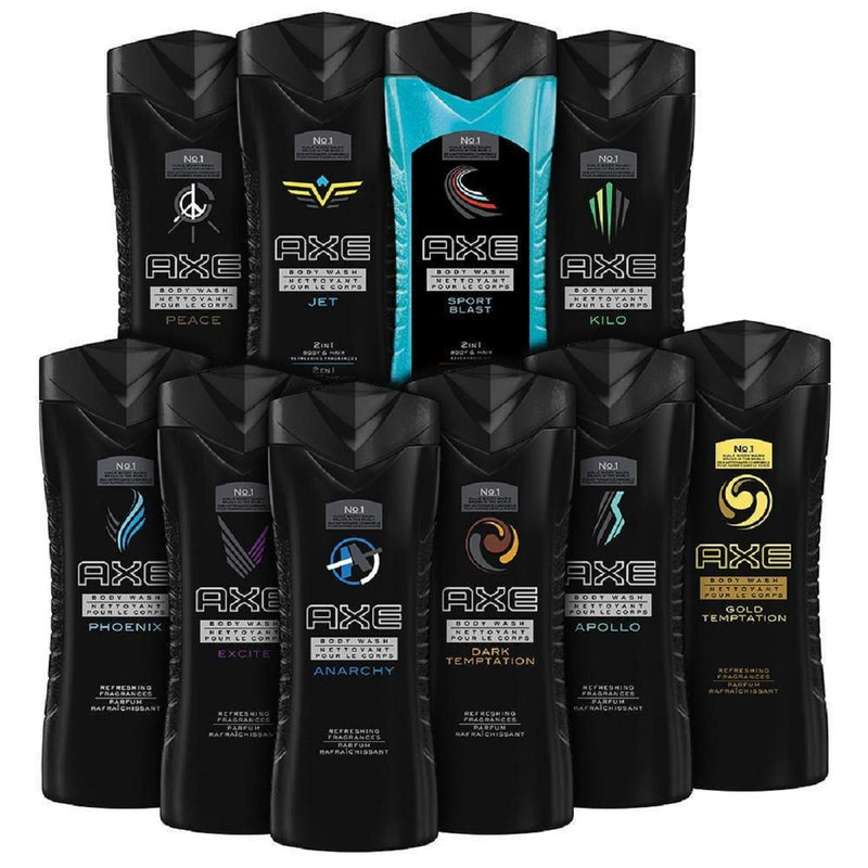 10-Pack AXE Shower Gel / Body Wash 8.45 oz - Assorted Scents