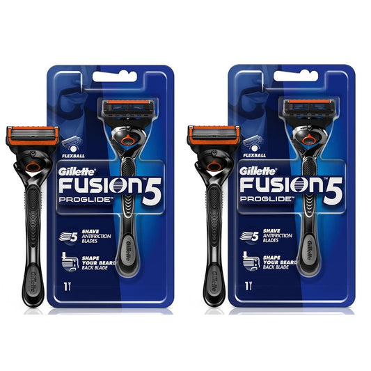 2 PACK Gillette Fusion5 ProGlide Men's Razor, Handle & 1 Blade Refill