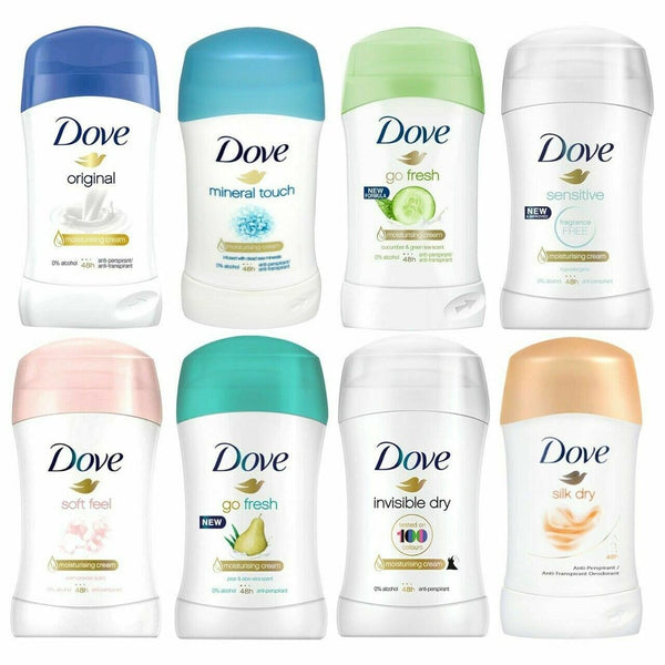 10 Pack: Dove Anti Perspirant Deodorant Roll on Stick Mix