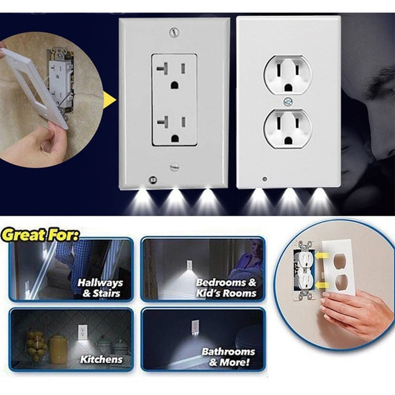 5-Pack Outlet Cover with Built-In LED Night Light - 2 Styles - MITOPDEAL
