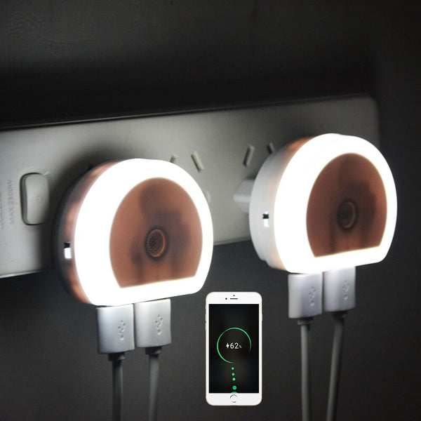 2-Pack Plug-In Night Light w/ USB Ports & Motion Sensor - MITOPDEAL