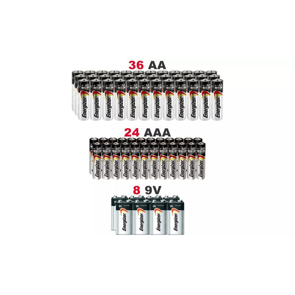 Energizer Battery Bundle AA, AAA and 9V (68-Pack)