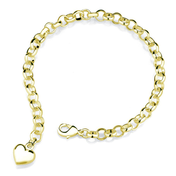 Designer Inspired Heart Charm Bracelet - 3 Colors