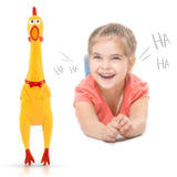 2-Pack Hilarious 15” Rubber Screaming Chicken Novelty Toy for Kids & Pets - MITOPDEAL