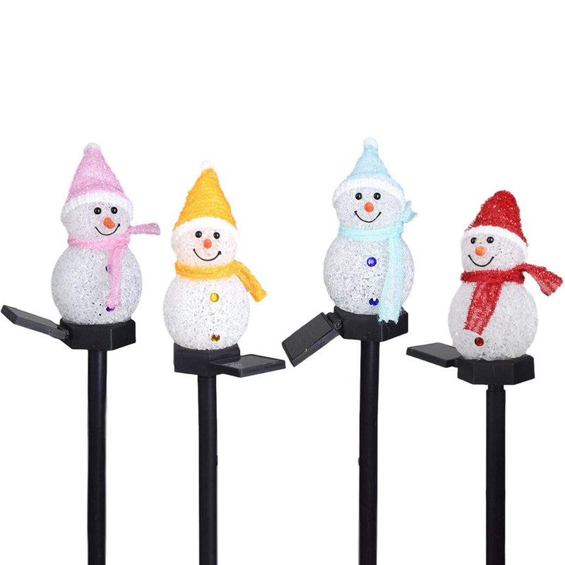 3-Pack Little Snowman LED Solar Lawn Lights - MITOPDEAL