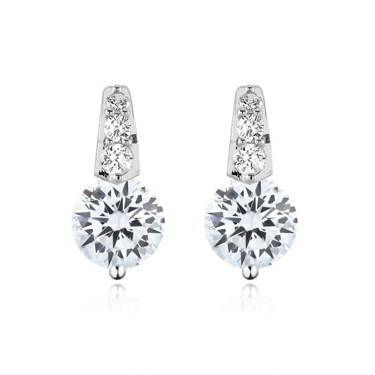 5cttw Sparkling Cubic Zirconia Dramatic Stud Earrings