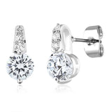 5cttw Sparkling Cubic Zirconia Dramatic Stud Earrings