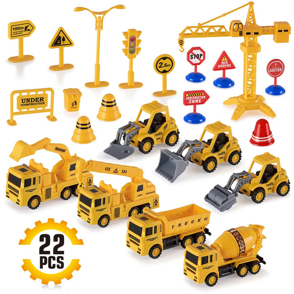 22 Piece Construction Trucks Toy Set Toys for Kids - MITOPDEAL