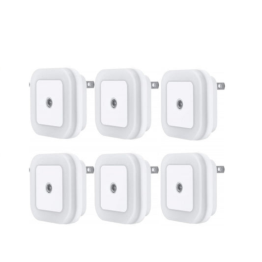 Hakol LED Night Light Lamp with Smart Sensor Dusk to Dawn Sensor, Daylight White, 0.5W Plug-in, 6-Pack